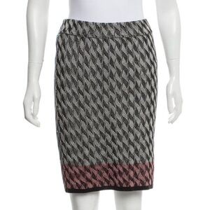Opening Ceremony Black and Pink Textured Pencil Skirt